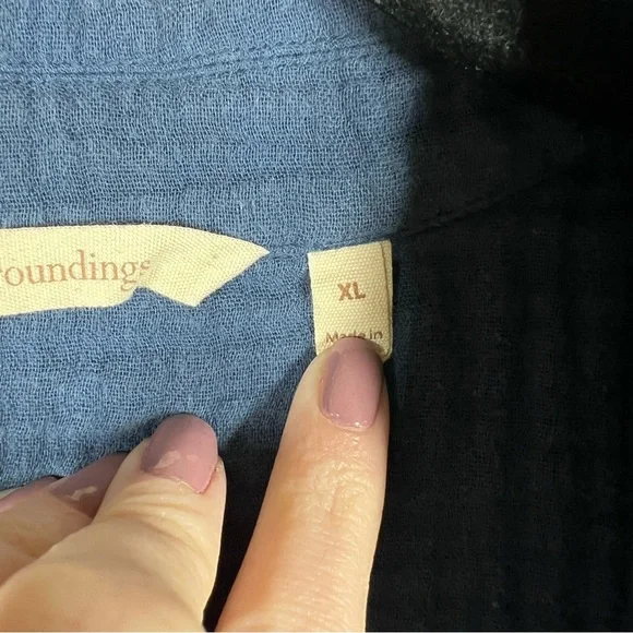 Soft Surroundings Blue Key Biscayne Muslin Cotton Popover Tunic‎ Top - Picture 4 of 7